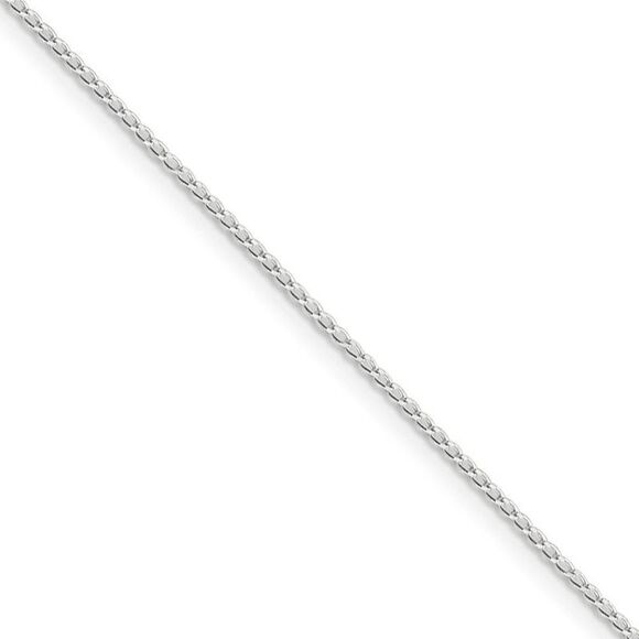 1mm, Sterling Silver Solid Open Curb Chain Necklace, 16 Inch - Picture 1 of 8